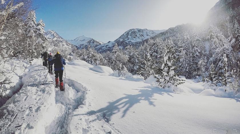 walking through snow