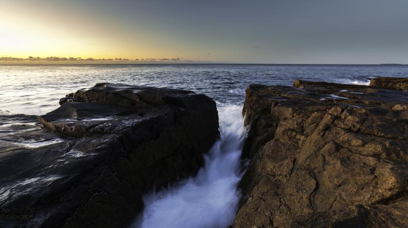 ocean between rocks